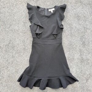 Wild Daisy Girls Black Ruffle Textured Knit Party Dress KD5236F1X Size 8